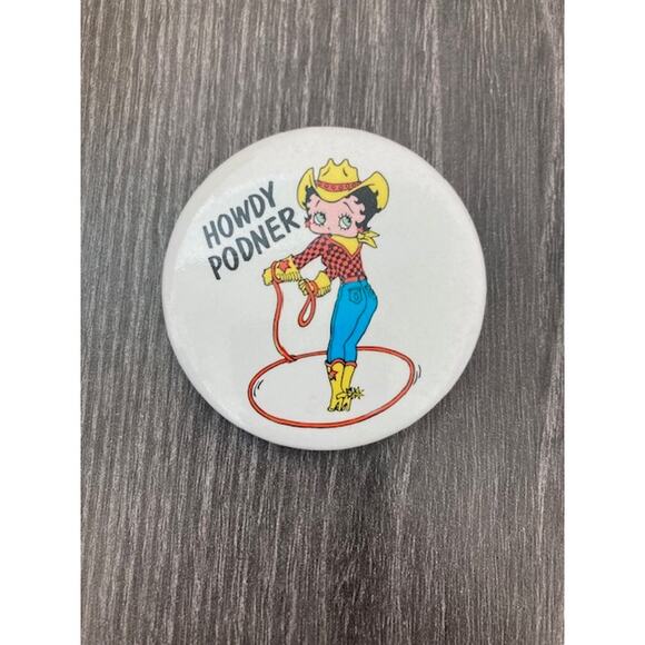 Vintage Howdy BETTY BOOP Pinback Button - Picture 3 of 6